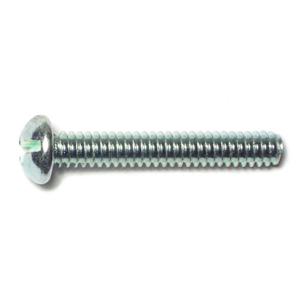 Midwest Fastener #10-24 x 1-1/4 in Slotted Round Machine Screw, Zinc Plated Steel, 30 PK 61485 - main